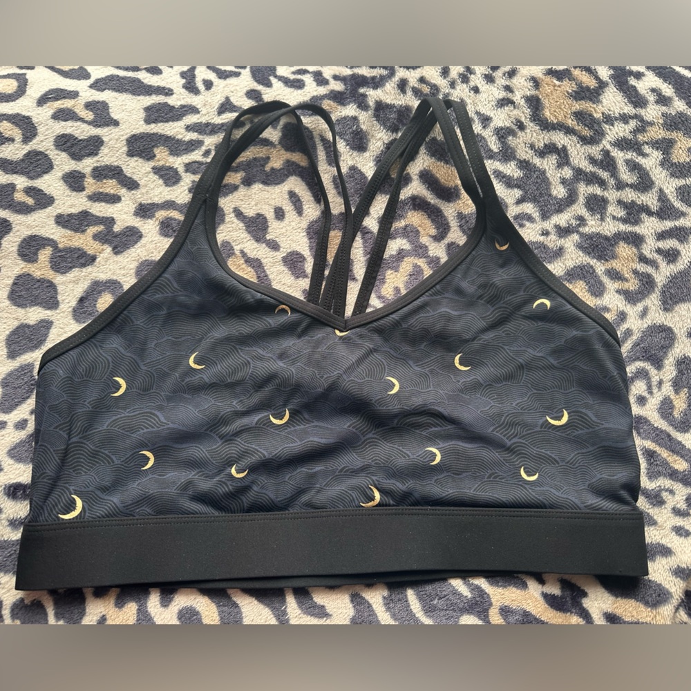 ZYIA Active Navy and Gold Moon Luxe Mesh Bra